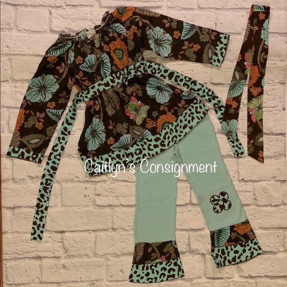 Ann Loren Boho Pant Set w Headband NWOTs - Picture 1 of 3